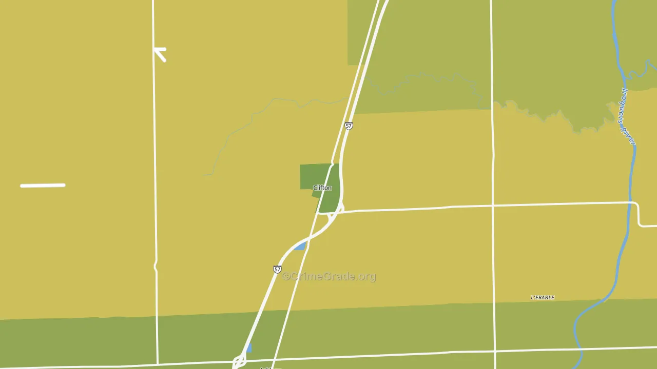 Clifton, IL Map of Murder Rates