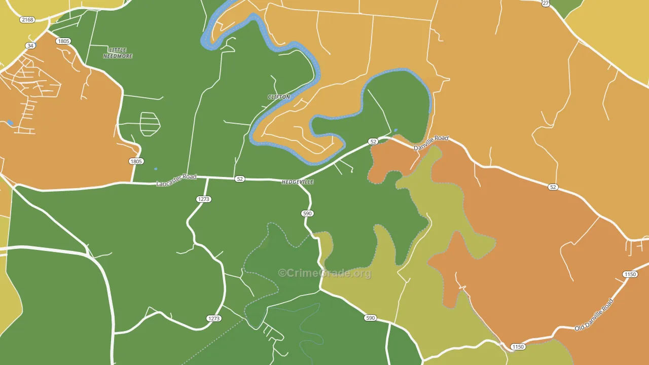 Clifton, KY Map of Murder Rates
