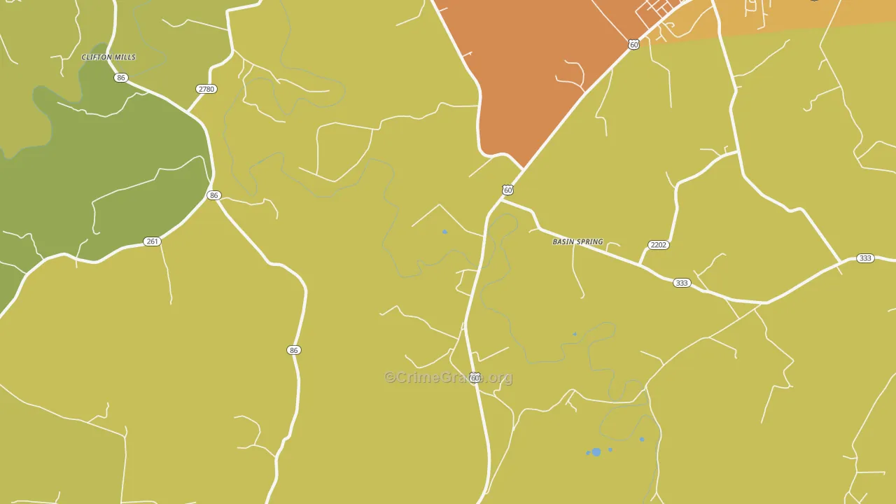 Clifton Mills, KY Map of Murder Rates