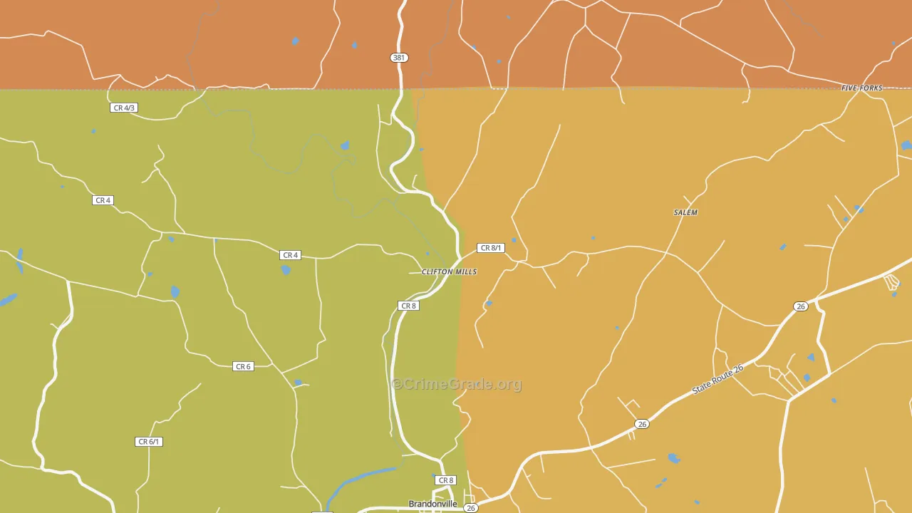 Clifton Mills, WV Map of Murder Rates