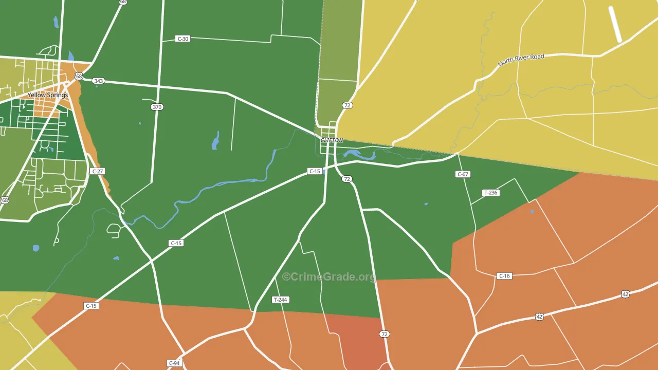 Clifton, OH Map of Murder Rates