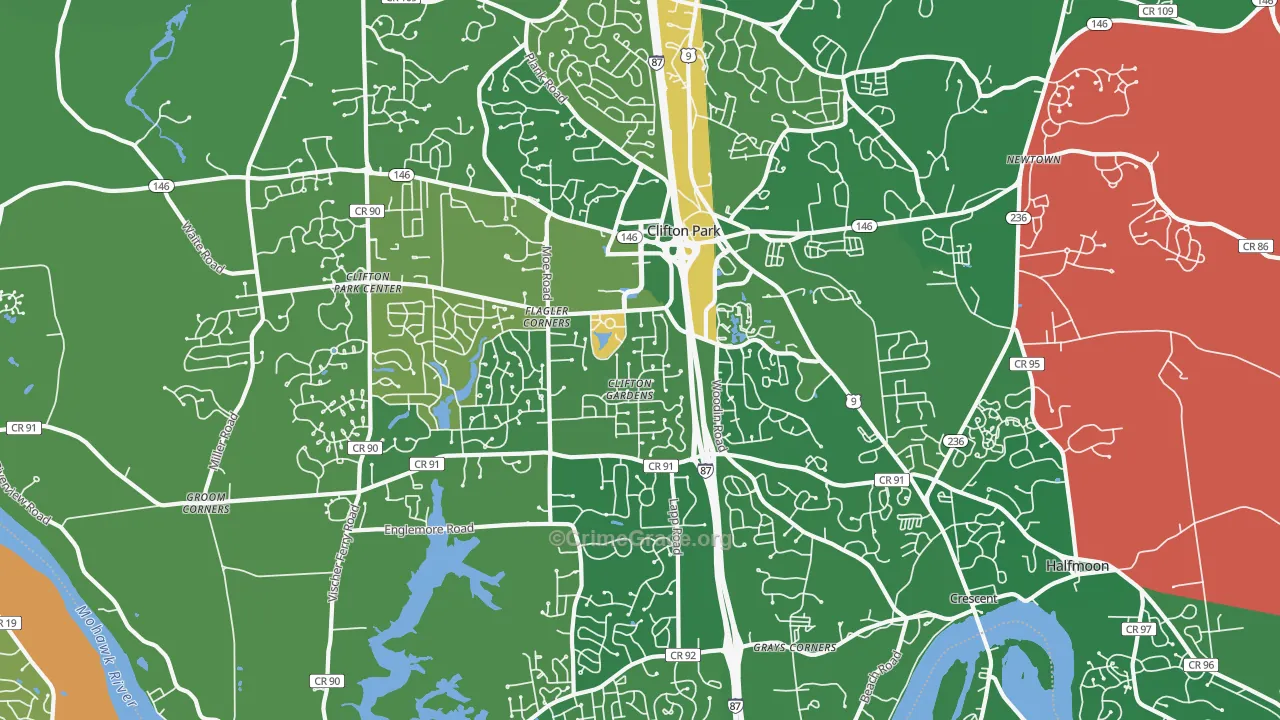 Clifton Park, NY Map of Murder Rates