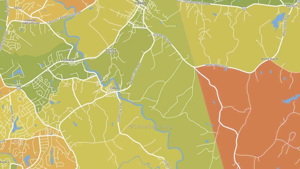 Clifton, SC Map of Murder Rates