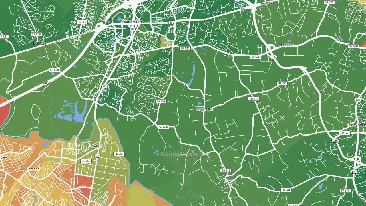 Clifton, VA Map of Murder Rates
