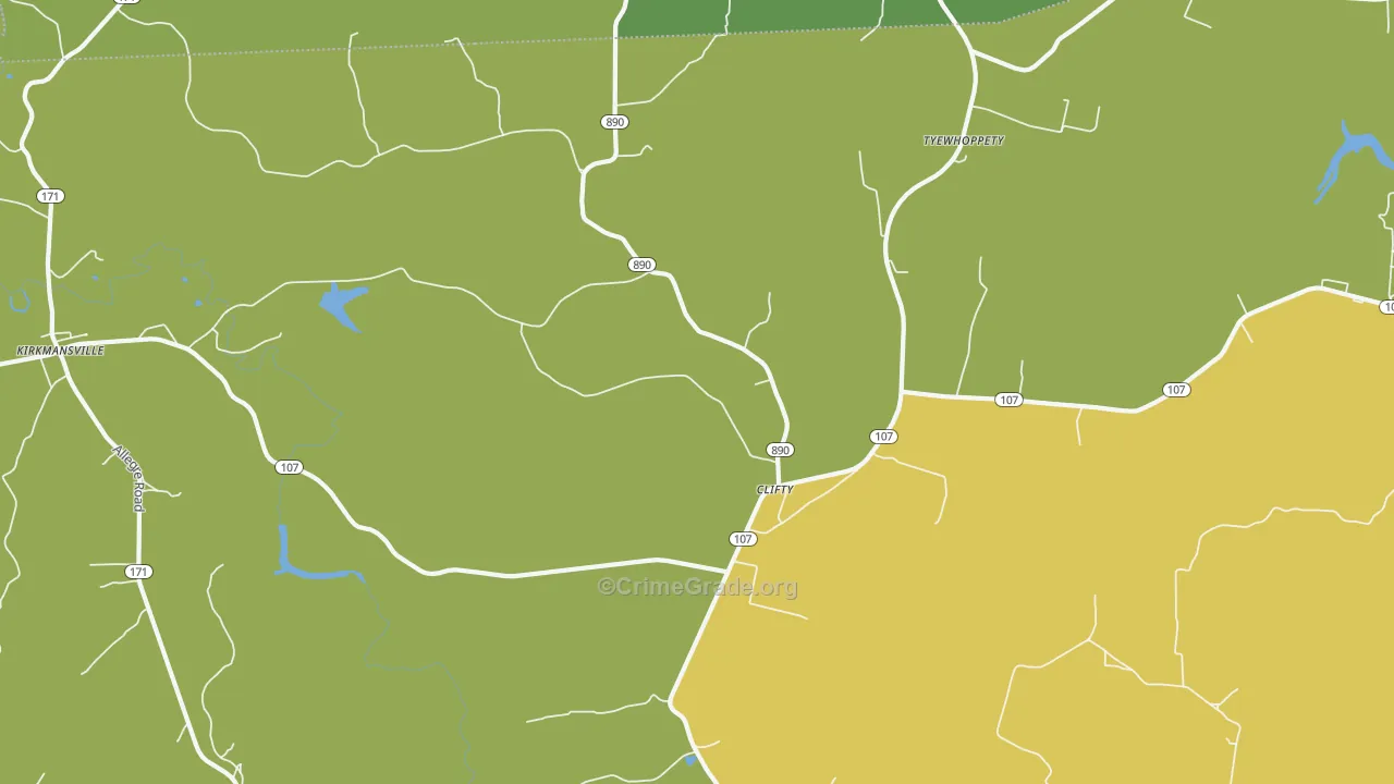 Clifty, KY Map of Murder Rates