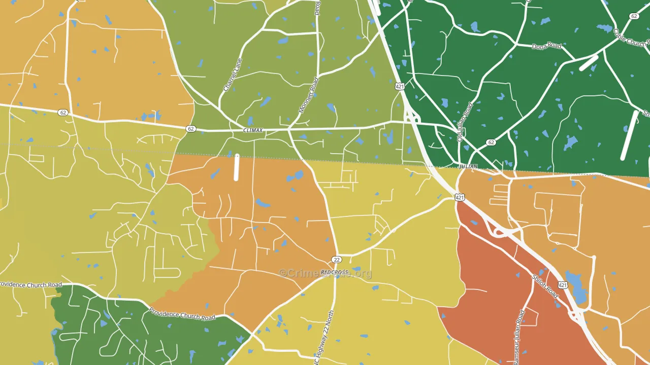 Climax, NC Map of Murder Rates