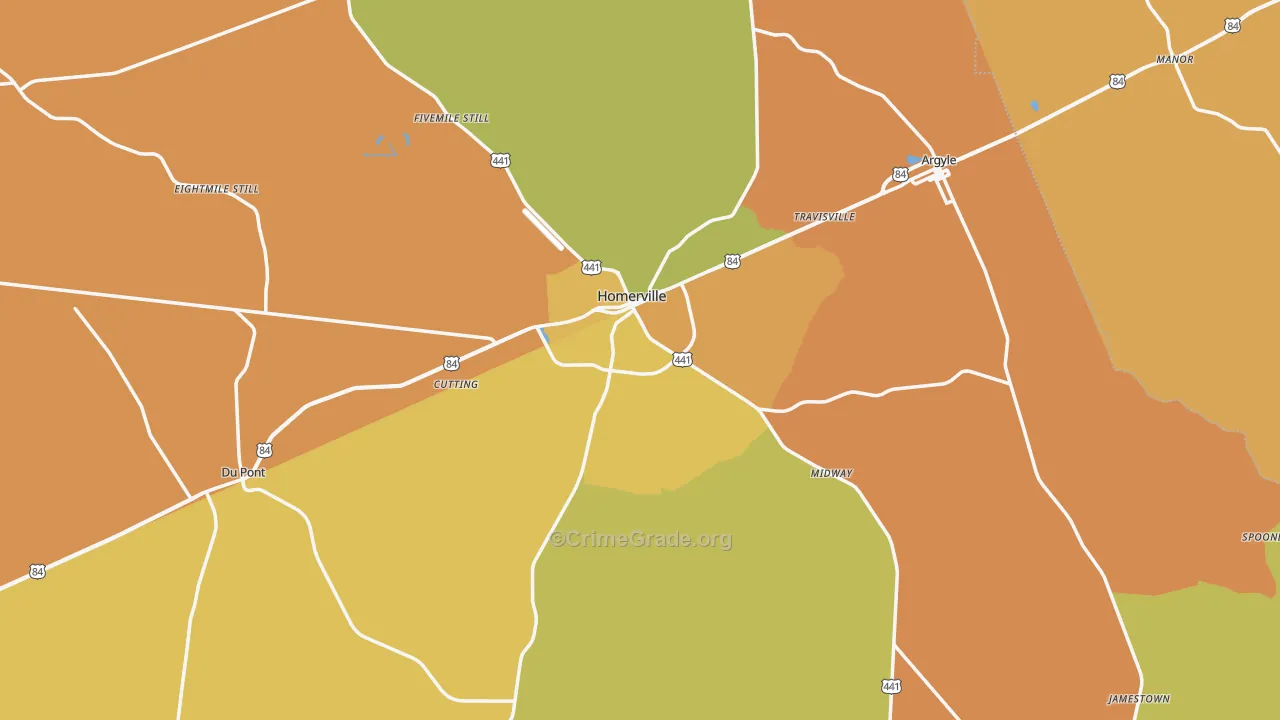 Clinch County, GA Map of Murder Rates
