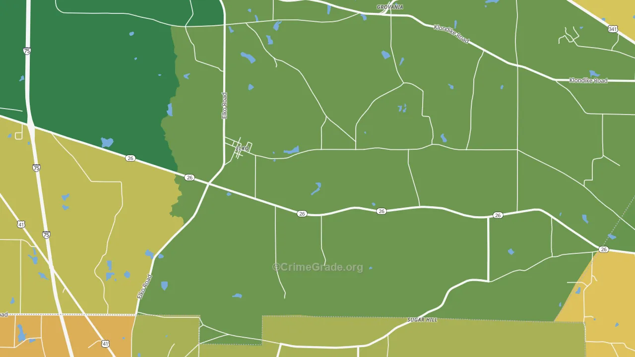 Clinchfield, GA Map of Murder Rates