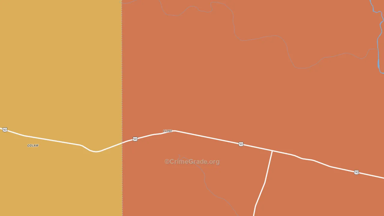 Cline, TX Map of Murder Rates
