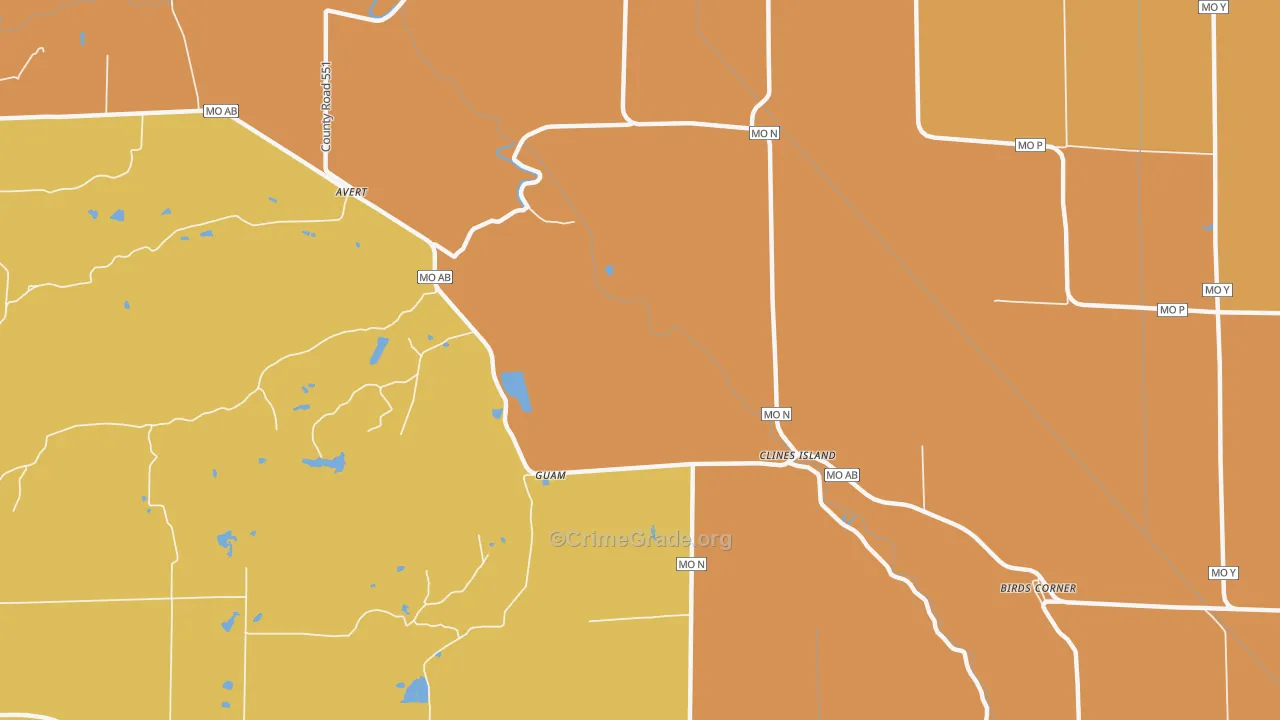Clines Island, MO Map of Murder Rates