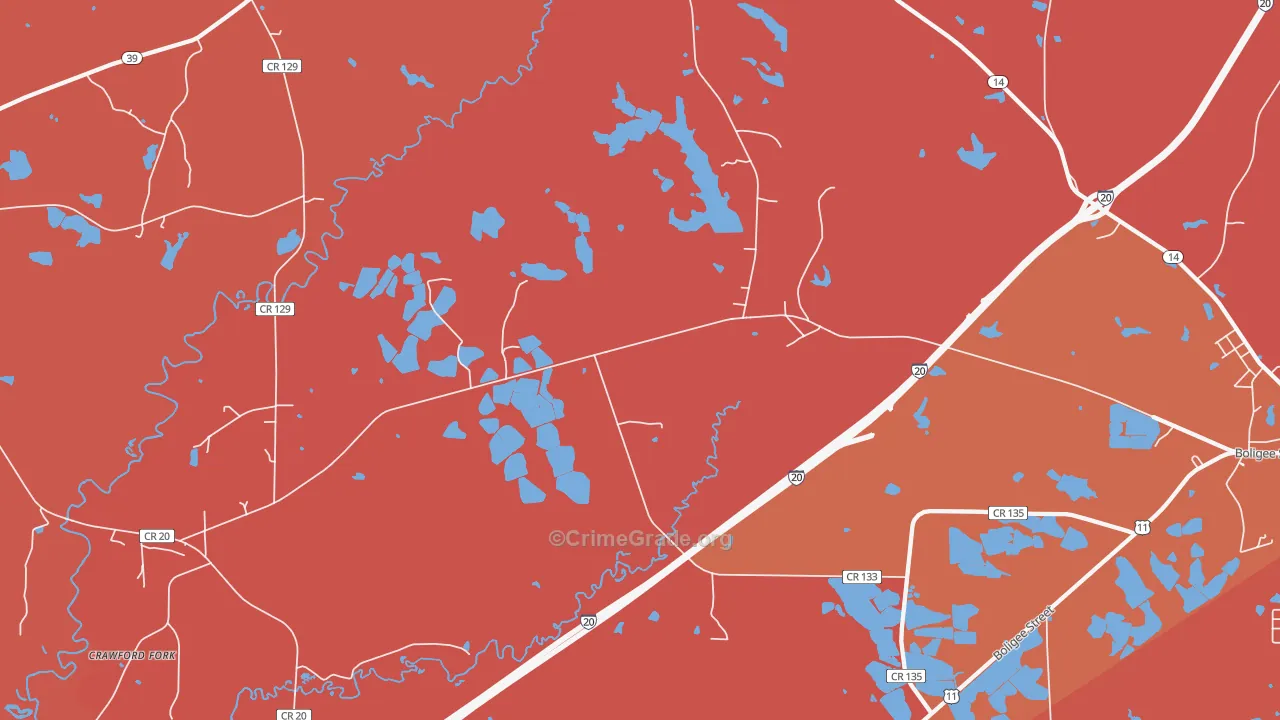 Clinton, AL Map of Murder Rates