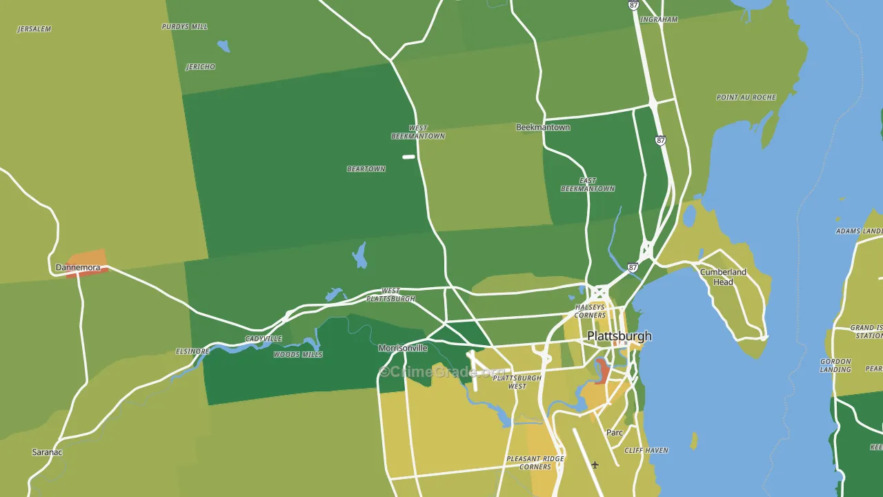 Clinton County, NY Map of Murder Rates
