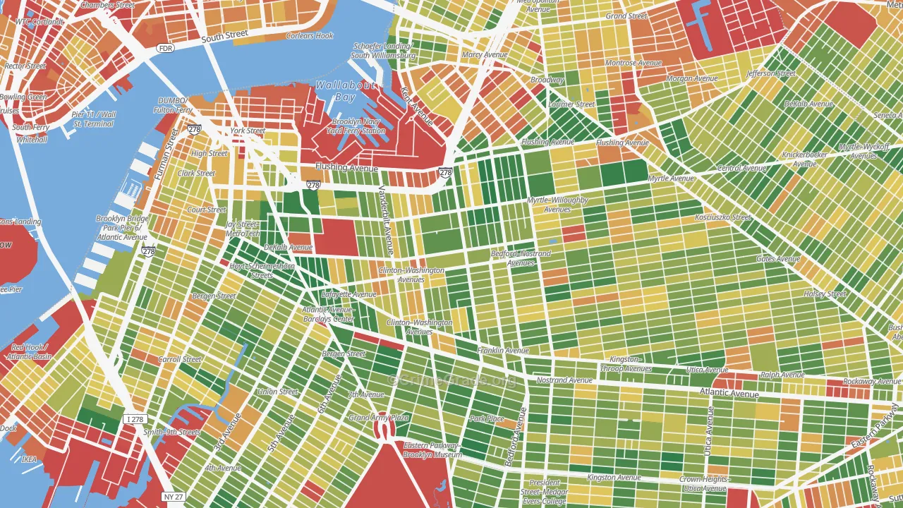 Clinton Hill, Brooklyn, NY Map of Murder Rates