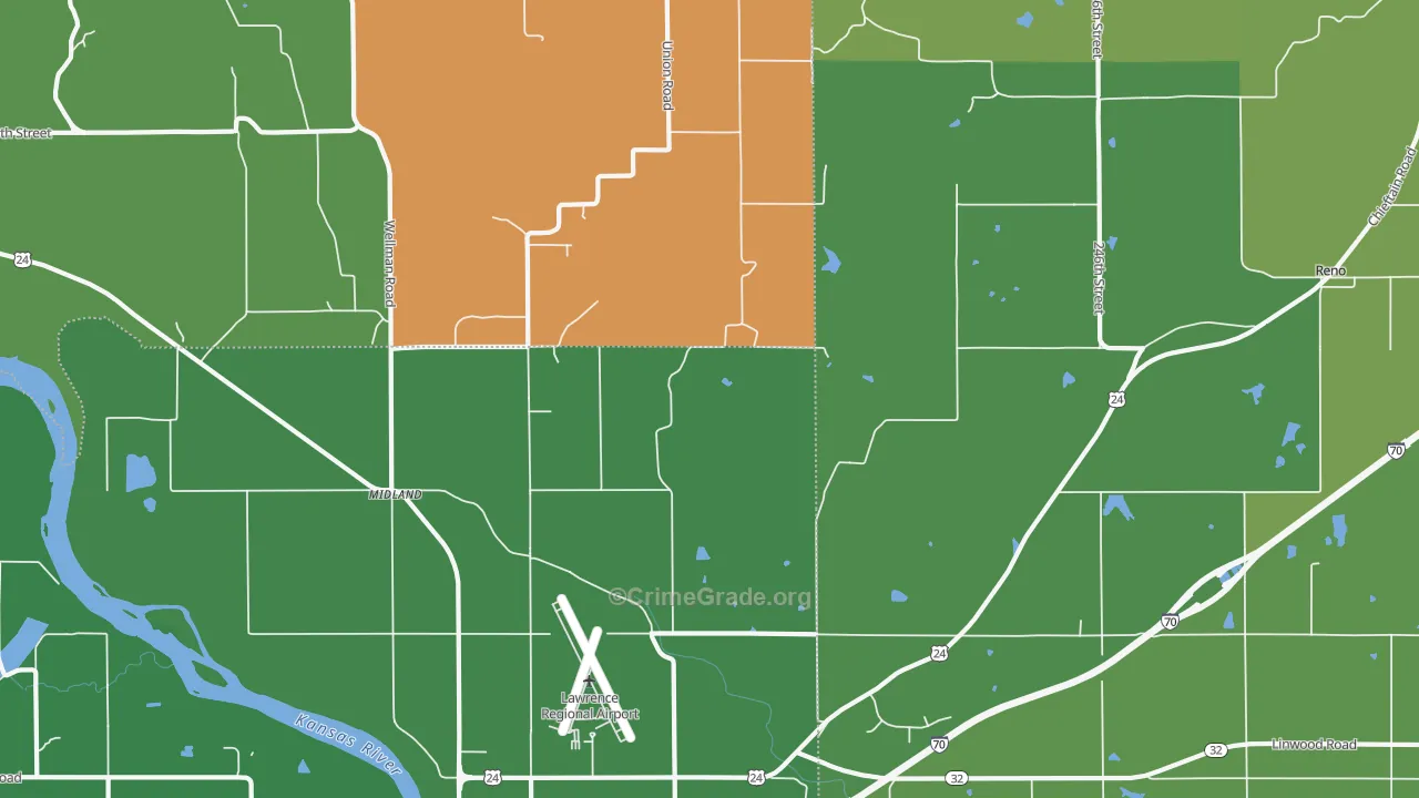 Clinton, KS Map of Murder Rates