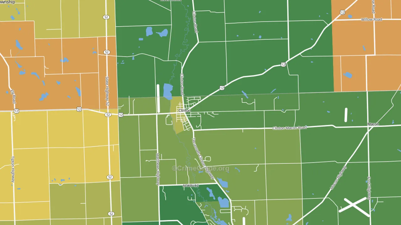 Clinton, MI Map of Murder Rates