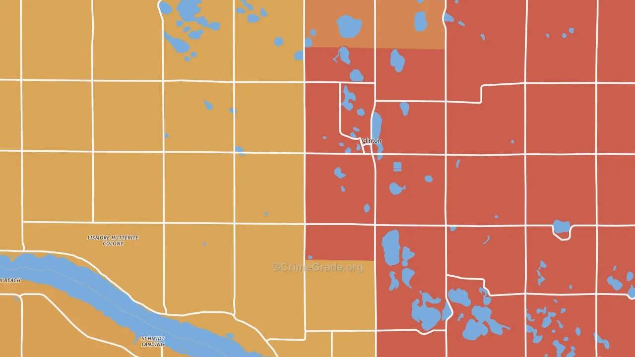 Clinton, MN Map of Murder Rates