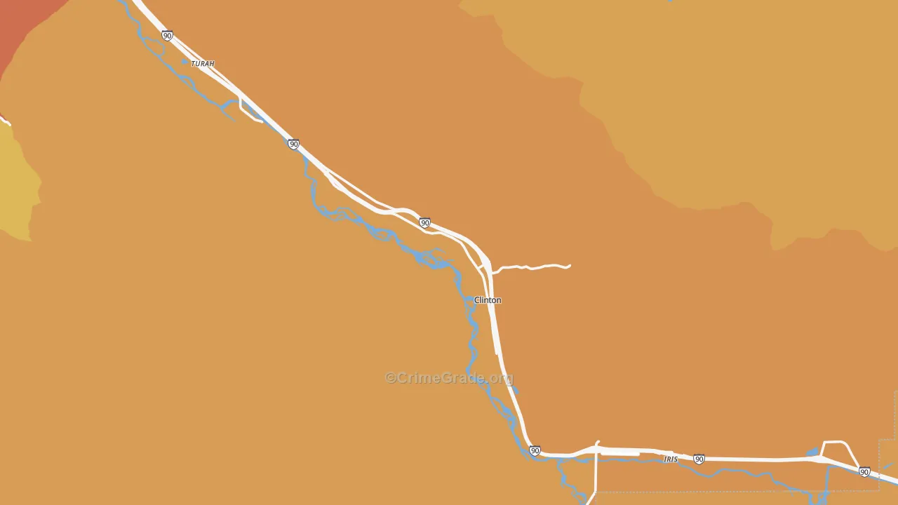 Clinton, MT Map of Murder Rates