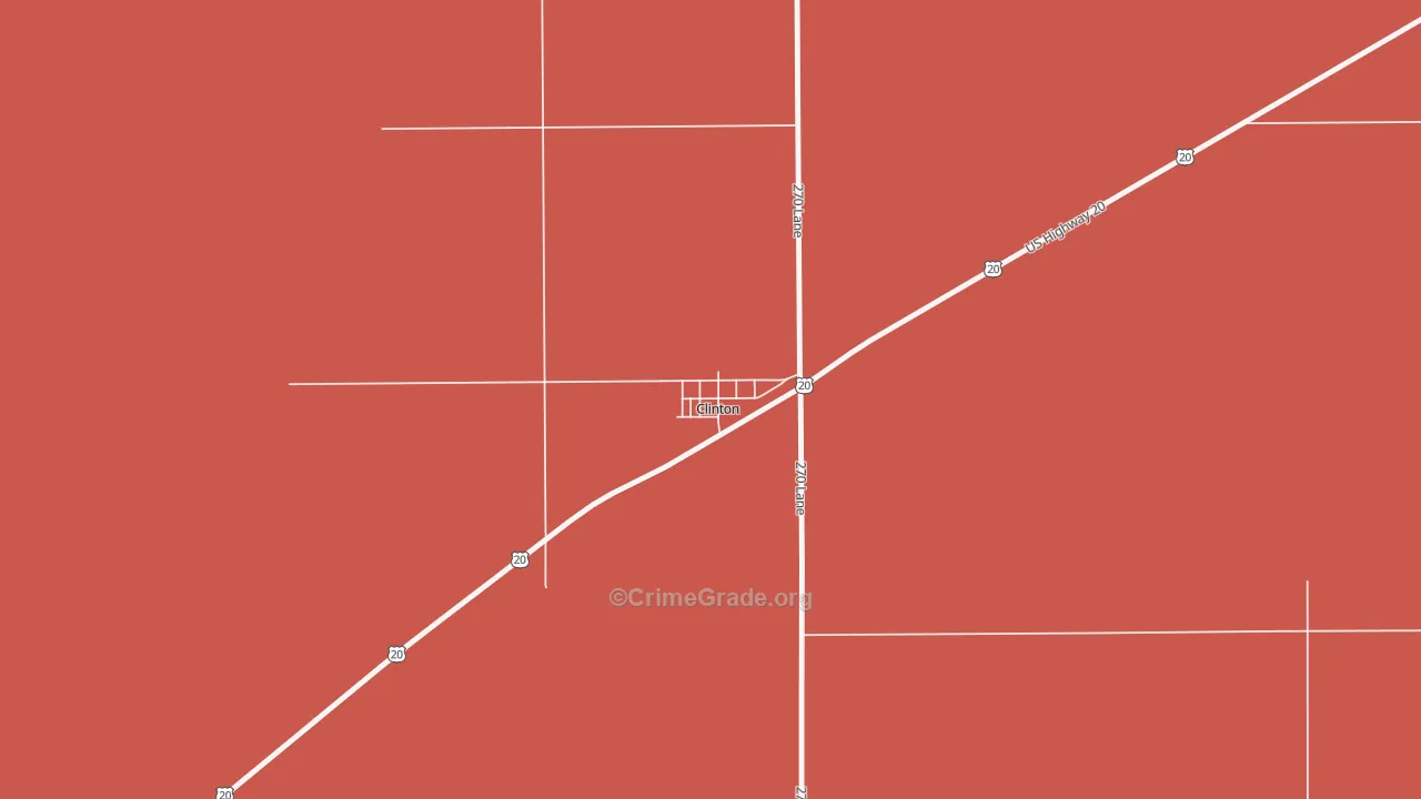 Clinton, NE Map of Murder Rates