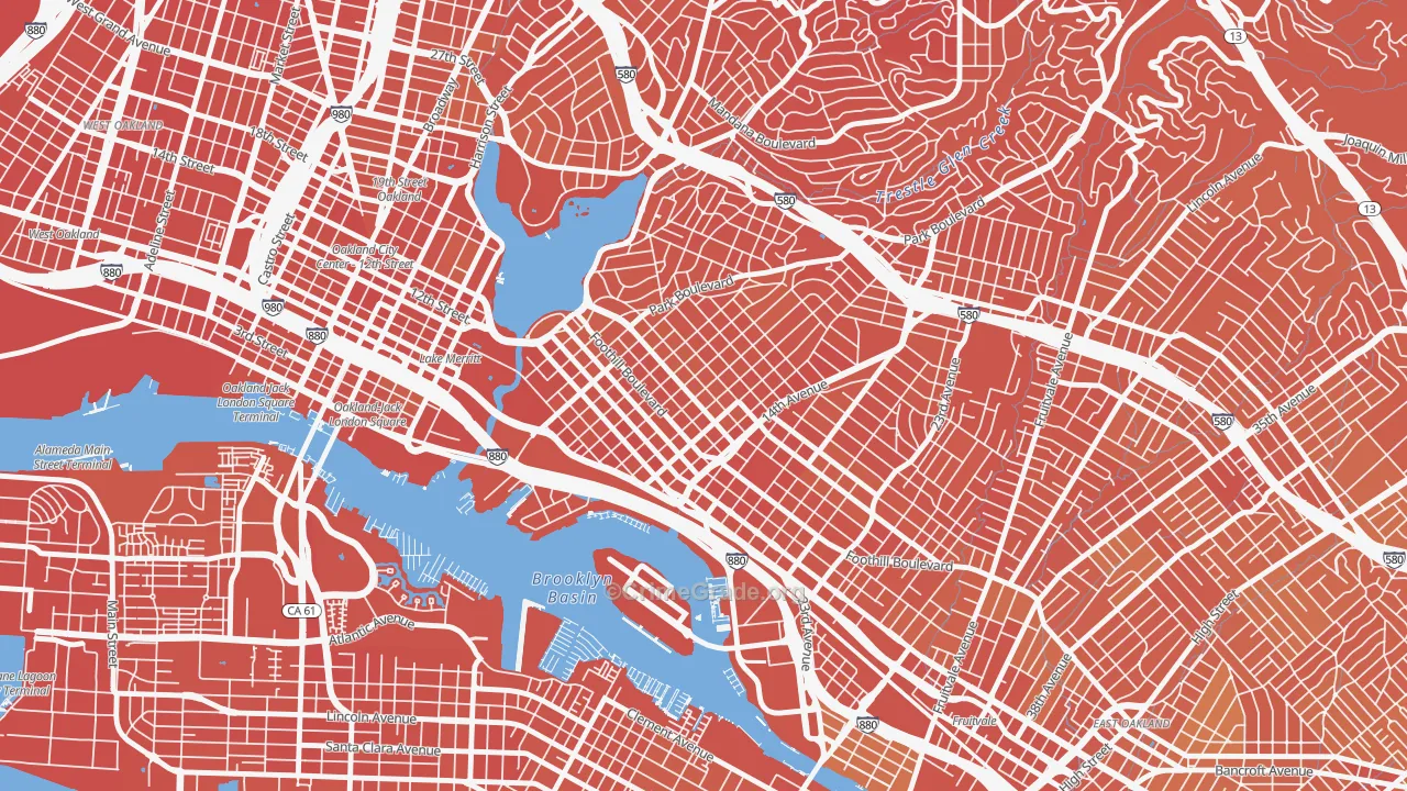 Clinton, Oakland, CA Map of Murder Rates