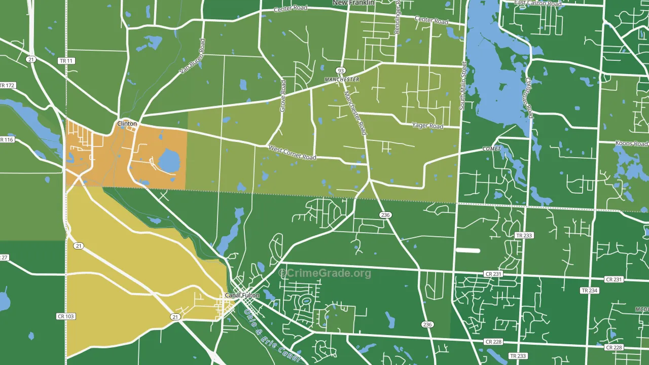 Clinton, OH Map of Murder Rates