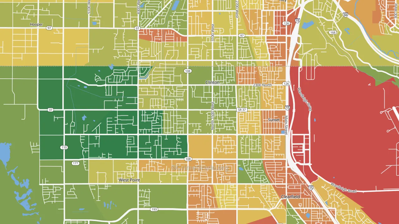Clinton, UT Map of Murder Rates