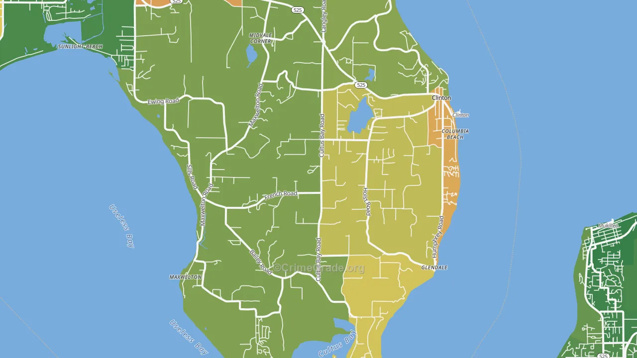 Clinton, WA Map of Murder Rates