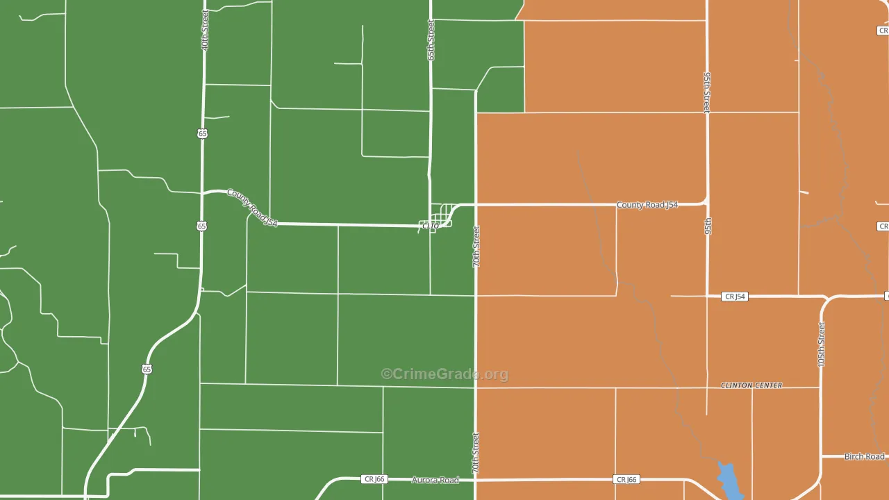 Clio, IA Map of Murder Rates