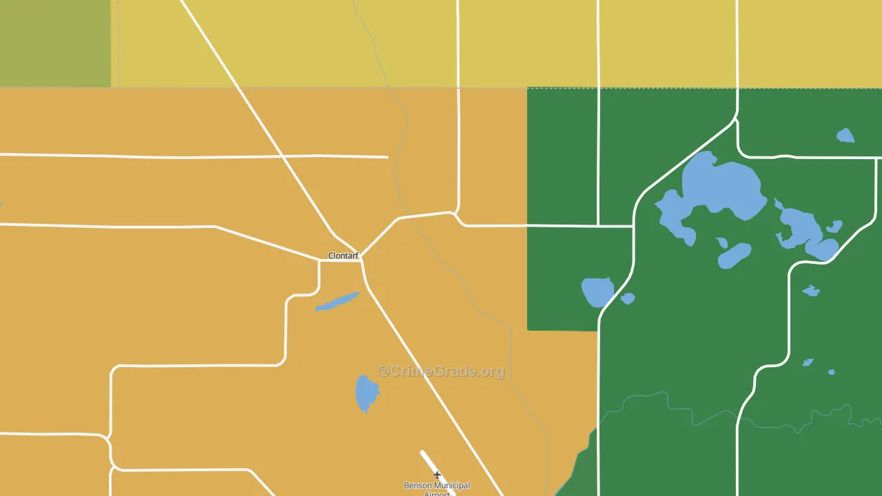 Clontarf, MN Map of Murder Rates