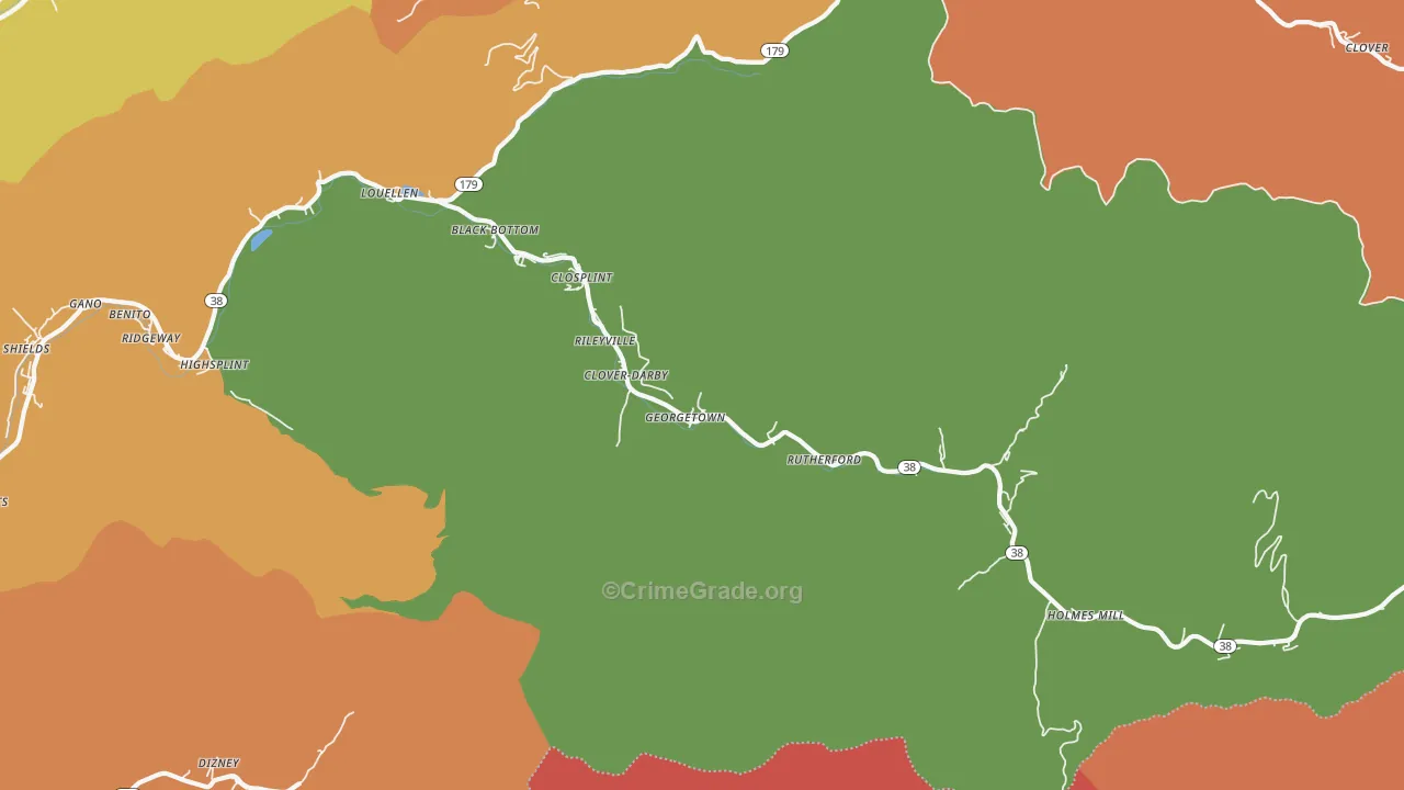 Closplint, KY Map of Murder Rates