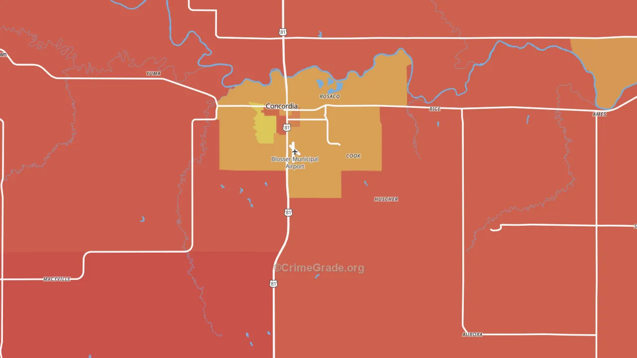 Cloud County, KS Map of Murder Rates
