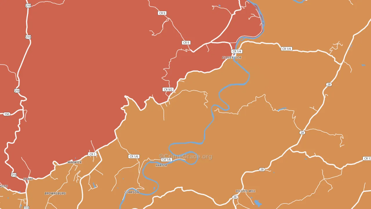 Clover Lick, WV Map of Murder Rates