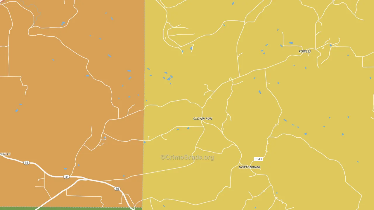 Clover Run, PA Map of Murder Rates