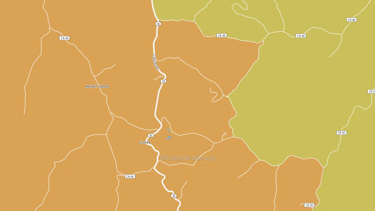 Clover, WV Map of Murder Rates