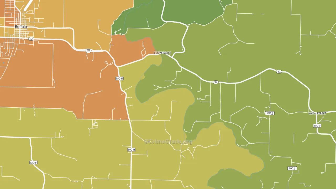 Cloverdale, MO Map of Murder Rates