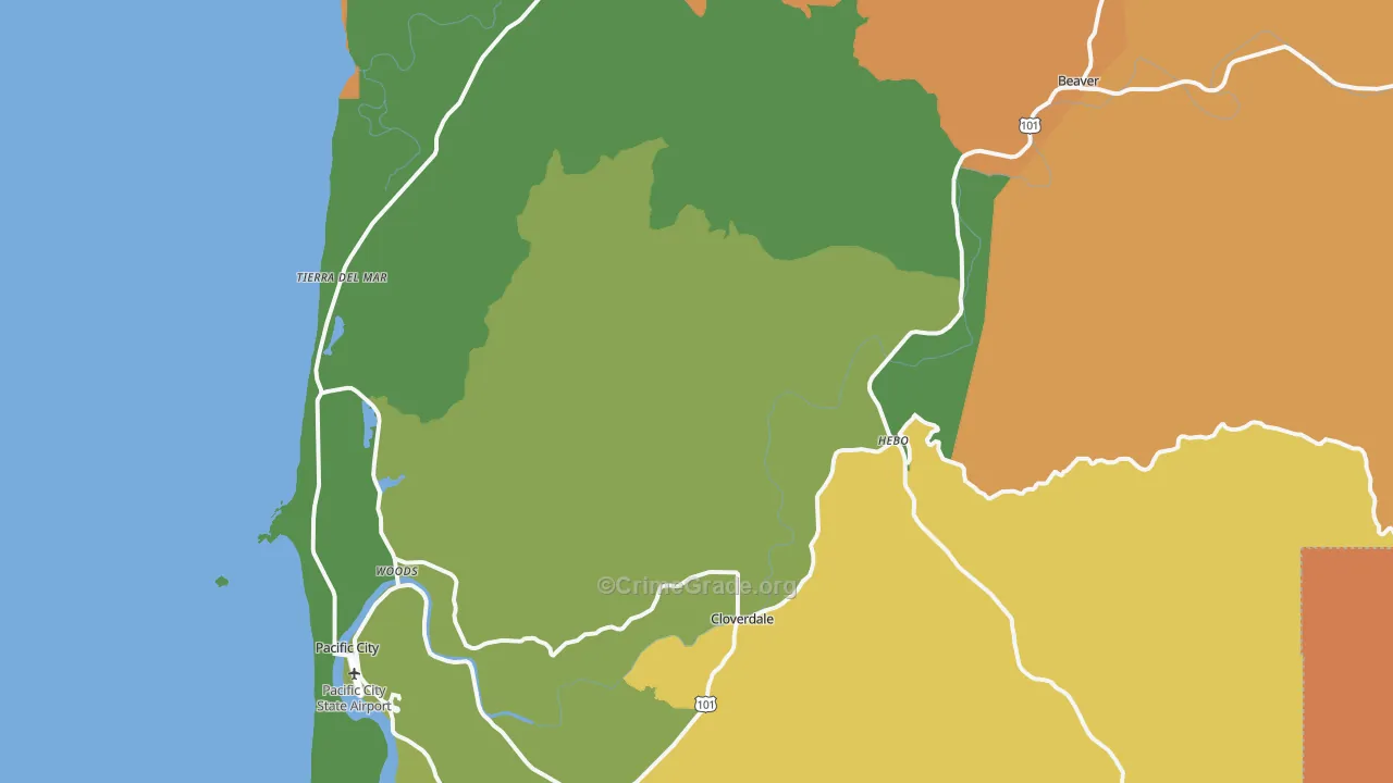 Cloverdale, OR Map of Murder Rates