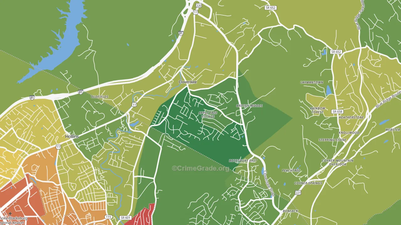 Cloverdale, VA Map of Murder Rates