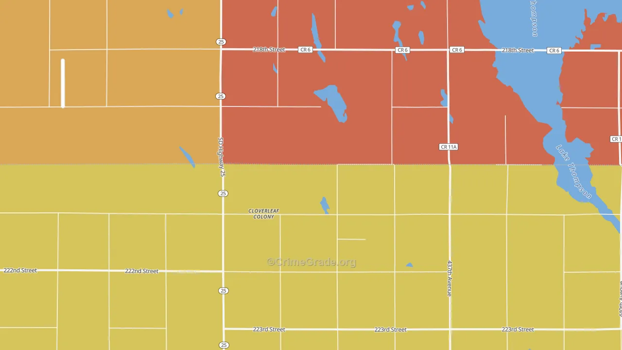 Cloverleaf Colony, SD Map of Murder Rates