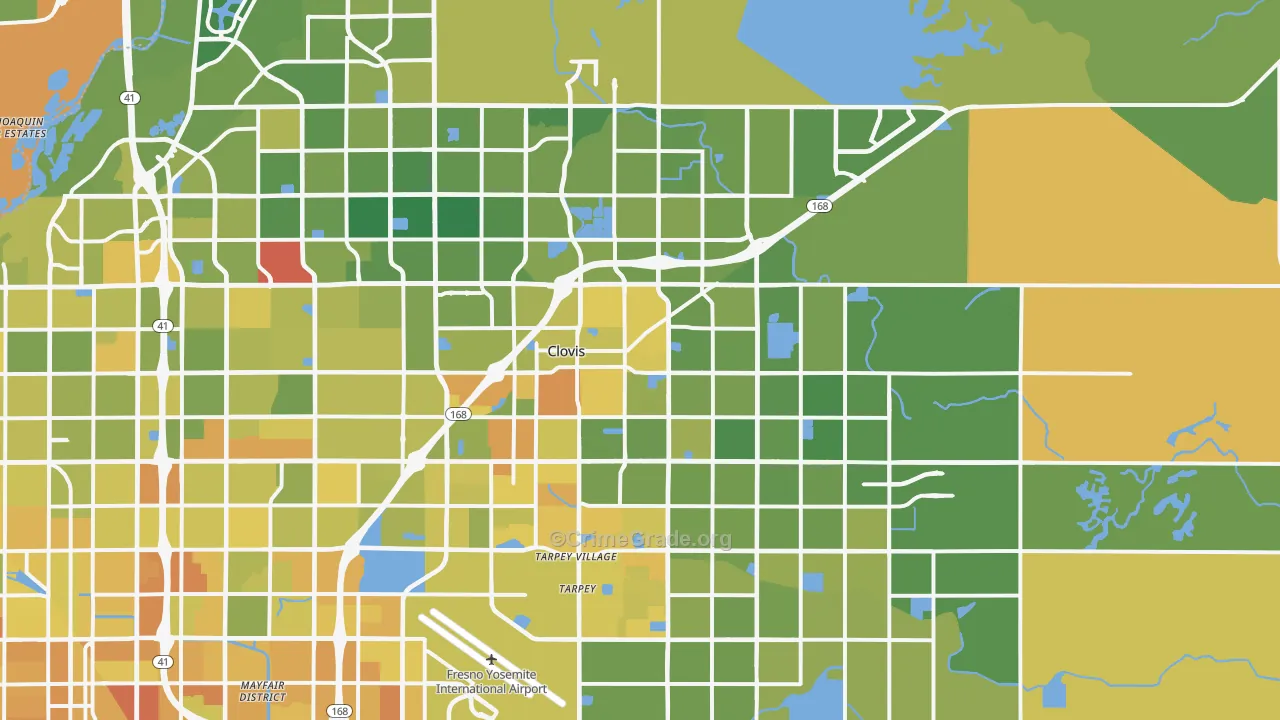 Clovis, CA Map of Murder Rates
