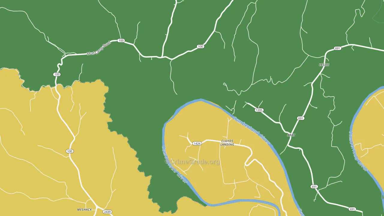 Cloyds Landing, KY Map of Murder Rates