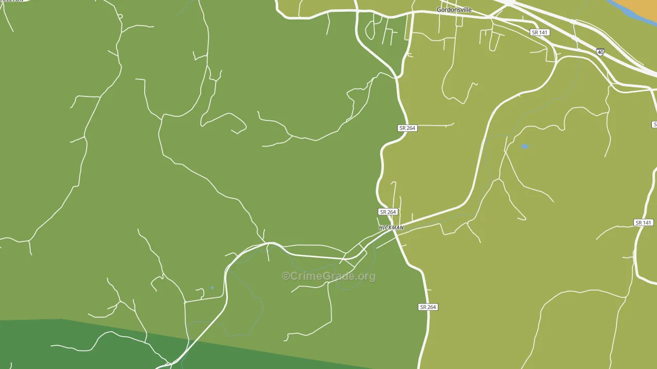 Club Springs, TN Map of Murder Rates