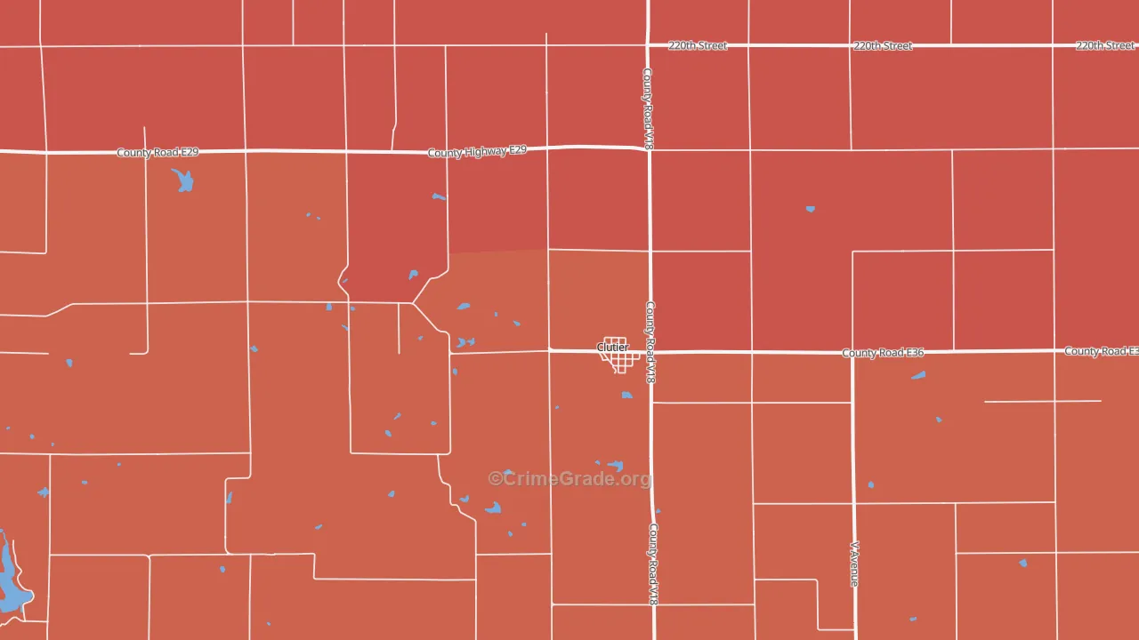 Clutier, IA Map of Murder Rates
