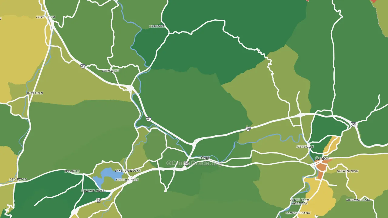 Clyde, NC Map of Murder Rates