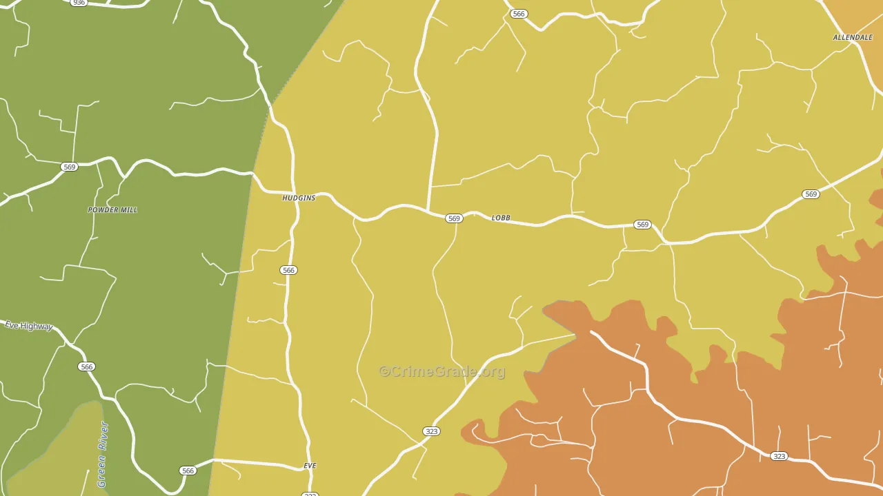 Coakley, KY Map of Murder Rates