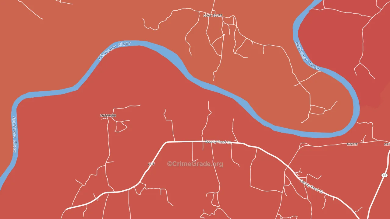 Coal Bluff, AL Map of Murder Rates