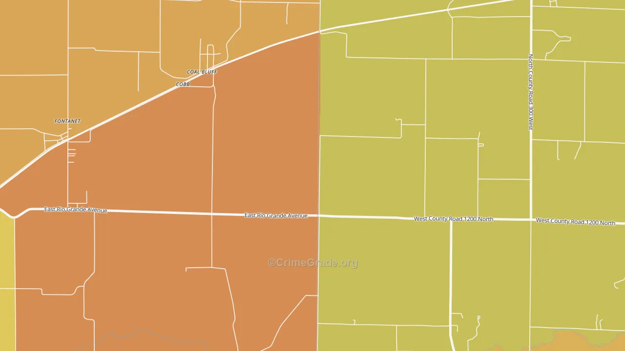 Coal Bluff, IN Map of Murder Rates