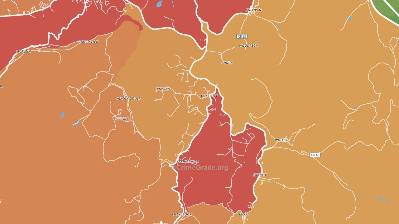 Coal City, WV Map of Murder Rates