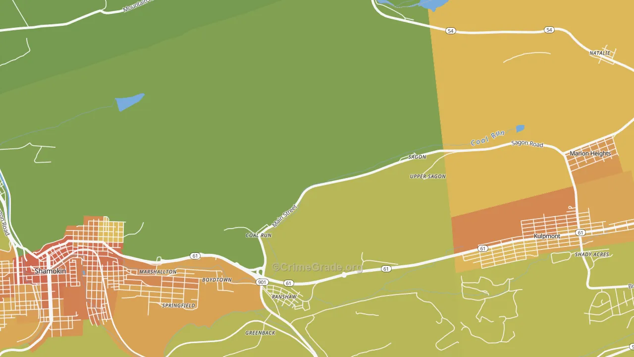 Coal Run, PA Map of Murder Rates