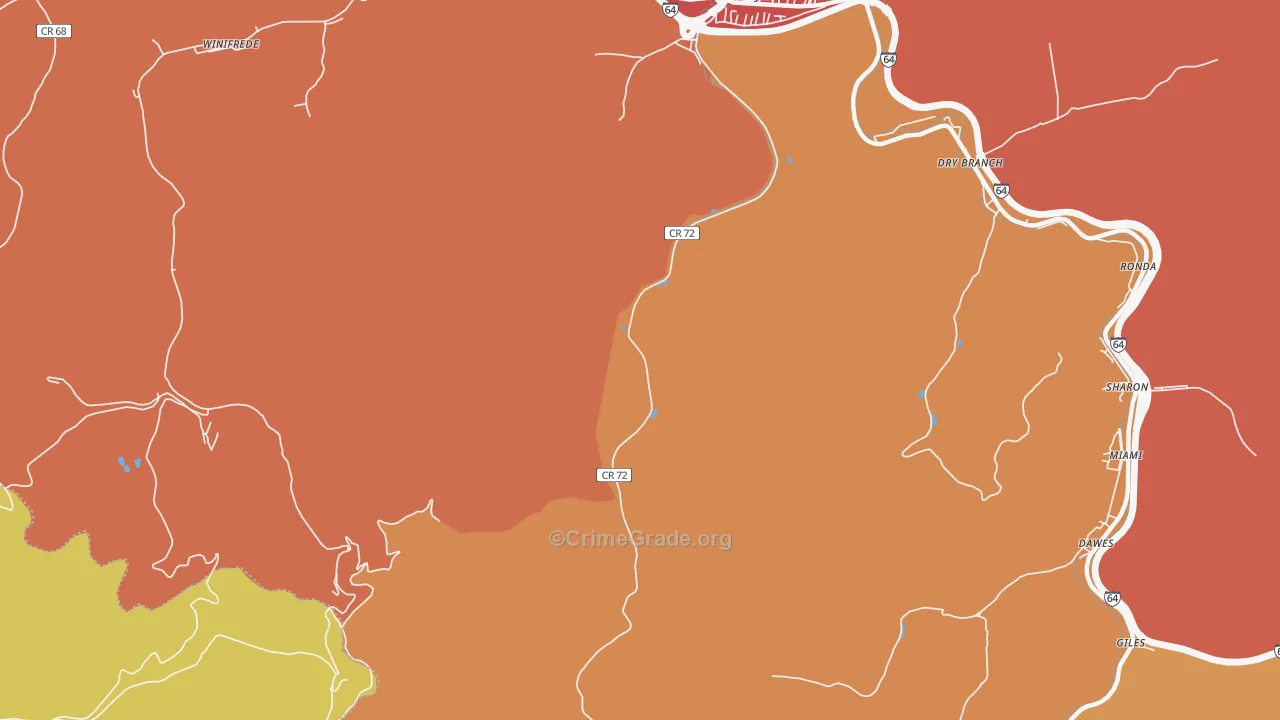 Coalburg, WV Map of Murder Rates