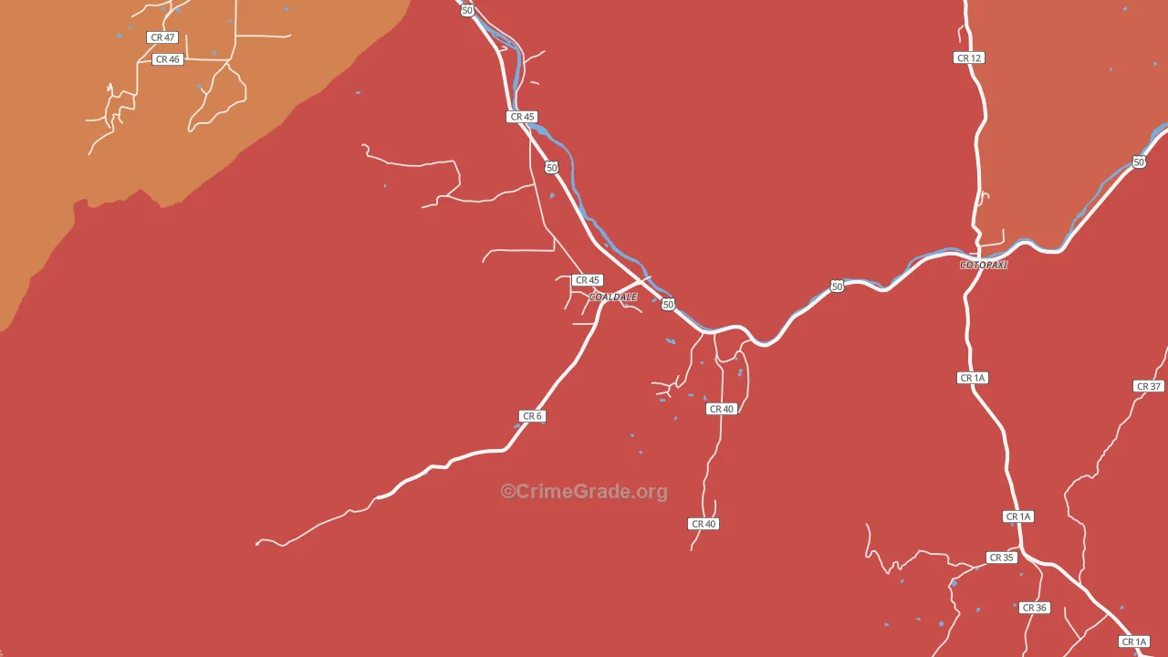Coaldale, CO Map of Murder Rates