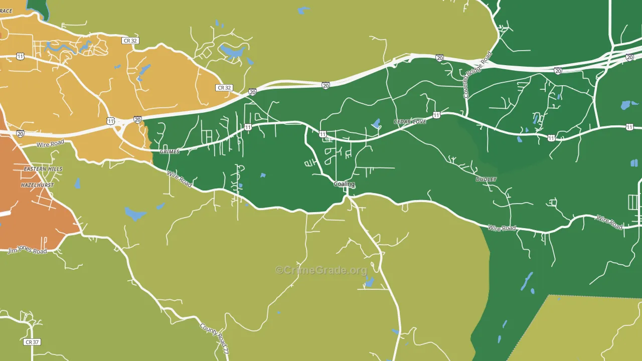 Coaling, AL Map of Murder Rates